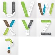 Vector font infographic diagram with letters N6