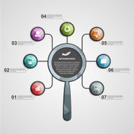Abstract infographic with a magnifying glass N9