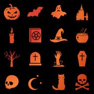 Vector Set of Halloween Icons N27