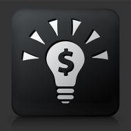 Black Square Button with Money Idea Icon N2