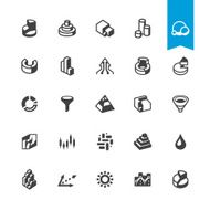 3D Chart types related vector icons