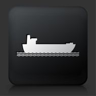 Black Square Button with Freight Ship Icon N2