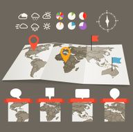 Earth maps set with and charts
