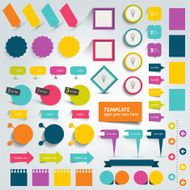 Collections of infographics flat design elements Vector illustration N8