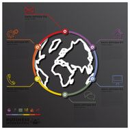 Earth And World Line Circle Shape Business Infographic N2