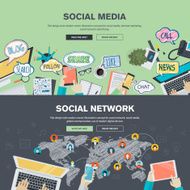 Flat design concepts for social media and network