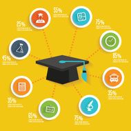 Education concept info graphic design yellow version N2