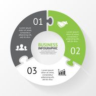 Circle puzzle infographic diagram 3 steps options