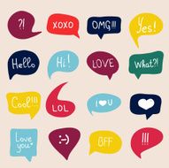 Colorful questions speech bubbles Eps 10 vector file N6