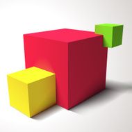 Composition with brignt colored cubes