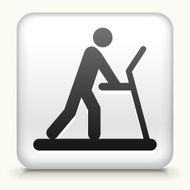 Square Button with Person on The Treadmill