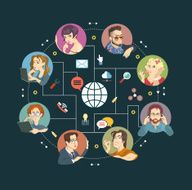 infographics background social media network N4