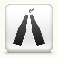 Square Button with Bottle Toast interface icon