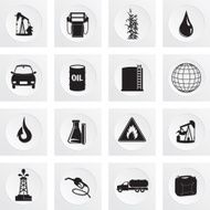 Fuel Oil Industry Square Icon Set