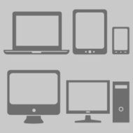 Vector Set of Digital Devices Icons Laptop Tablet Mobile PC N5