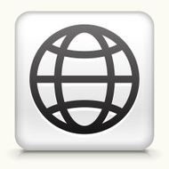 Square Button with Globe N3