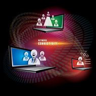 The absract of Network Connectivity concept vector N5
