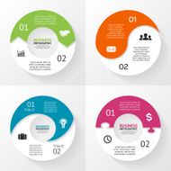 Circle arrows puzzle infographic diagram steps 2 options