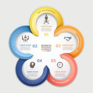 Modern arrow infographics business circle element origami style N2