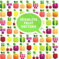 Seamless pattern of fruits and berries with leaves Shiny style N2