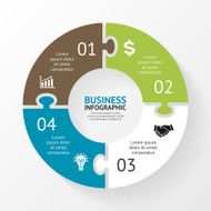Circle puzzle infographic diagram 4 steps options