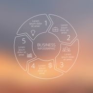 Circle line infographic on vector blur background N12