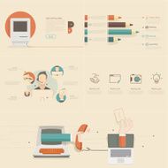 Flat infographics elements for slide presentation and web templates