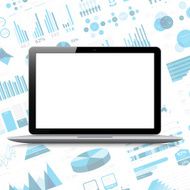 Laptop on infographic background