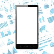 mobile phone isolated on infographic background