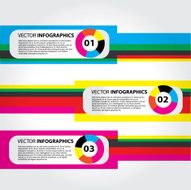 Colorful ribbon style infographics set template N3