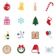 Vector Set of New Year and Christmas Icons N24