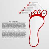 Infographic shaped foot design concept