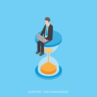 Flat 3d isometric vector illustration time management concept design N2