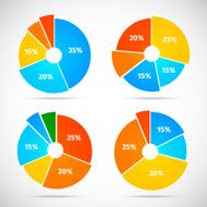 Pie Chart Icons Flat