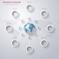 Abstract 3D digital illustration Infographic with world map Can N24