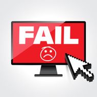 Fail and lost concepts display on High-quality computer display