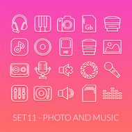 Outline icons thin flat design modern line stroke style N89