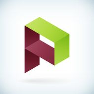 Modern letter P icon flat design element template N2