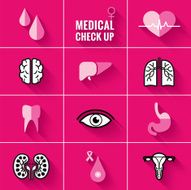 Medical Check Up Icons Woman