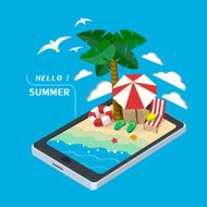 summer recreation concept 3d isometric infographic N2