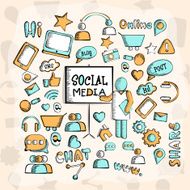 Set of various social media icons