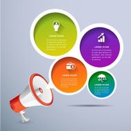 Megaphone infographic vector