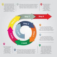 Infographic report template with arrows and icons Vector N16