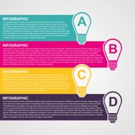 Infographic design style colorful light bulb