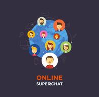 Online chat social media illustration