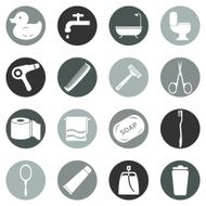 Vector Set of Bathroom and Hygiene Icons N21