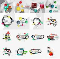 Set of light paper design option infographic banner templates N22