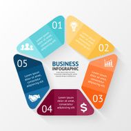 Vector pentagon infographic Template for cycle diagram graph presentation and N2