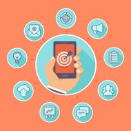 Flat vector concept - internet marketing