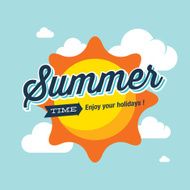 Summer logo vector illustration time enjoy your holidays